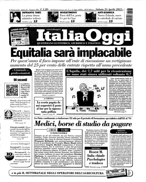 Italia oggi : quotidiano di economia finanza e politica